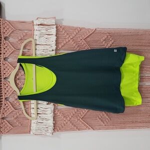 SOLD SWEATY BETTY Size Small "Double Time" 2 in 1 Athletic Tank Top Set-Green